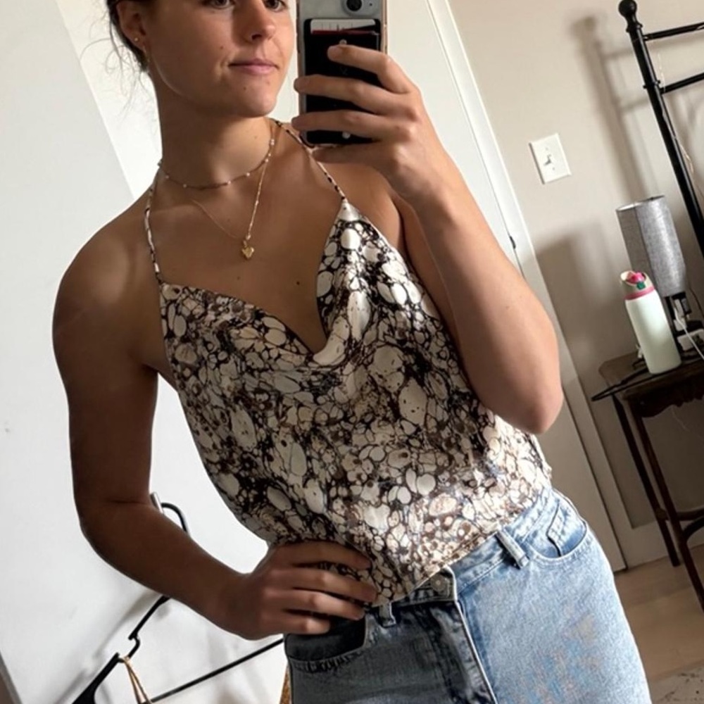 Forever 21 Marble Print Camisole in Black and White